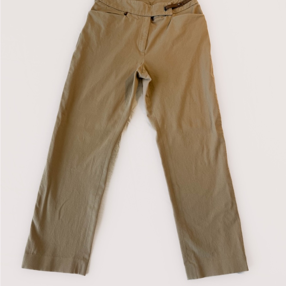 Polo Ralph Lauren Women's Cropped Tan Pants Size 8 Leather Buckle Closure